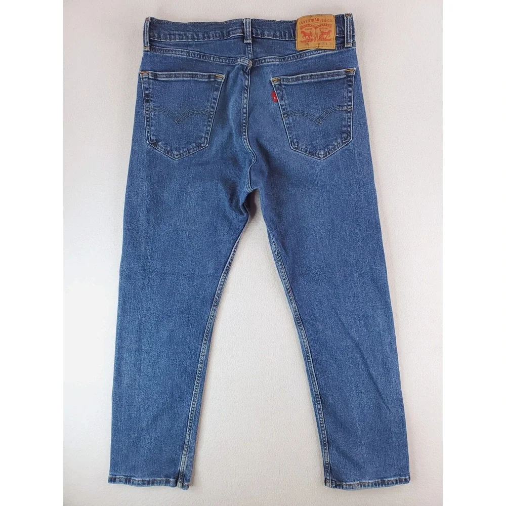 Levis 505 Jeans Mens 33x30 Blue Regular Straight Stretch Denim Pants Medium